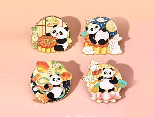 熊猫金属胸针 节日定制